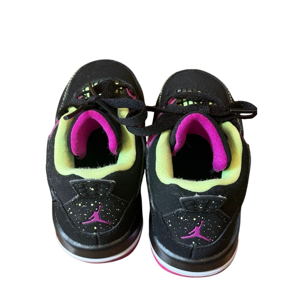 Nike Air Jordan 4 Retro Fuchsia Flash Black Pink Toddler Girls Shoes Size 6C - Picture 10 of 14